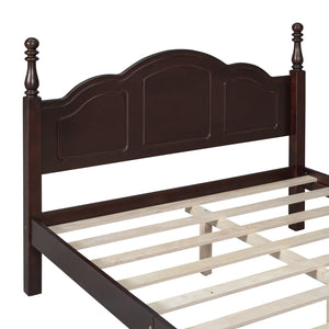 English Elm 3-Pieces Full Size Wood Platform Bed with Two Nightstands, Dark Walnut Finish, Sturdy Slat Support Walnut 23.03 L x 21.73 W x 8.27 H HL000057AAD