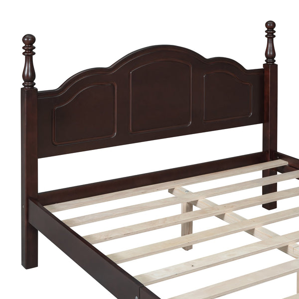 English Elm 3-Pieces Full Size Wood Platform Bed with Two Nightstands, Dark Walnut Finish, Sturdy Slat Support Walnut 23.03 L x 21.73 W x 8.27 H HL000057AAD