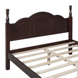 English Elm Full Size Wood Platform Bed Frame,Retro Style Platform Bed With Wooden Slat Support,Dark Walnut