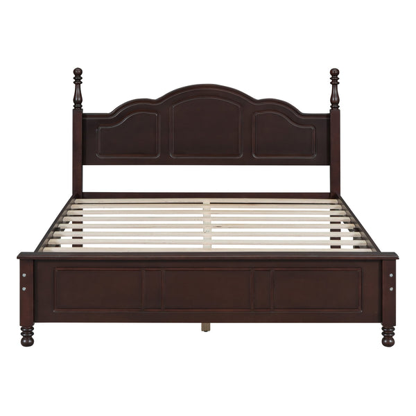 English Elm 3-Pieces Queen Wood Platform Bed Set with 2 Nightstands, Slat Support, Space-Saving Storage Walnut 23.03 L x 21.73 W x 8.27 H HL000058AAD