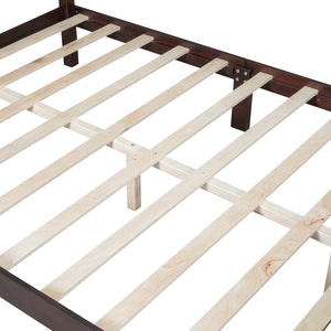 English Elm 3-Pieces Queen Wood Platform Bed Set with 2 Nightstands, Slat Support, Space-Saving Storage Walnut 23.03 L x 21.73 W x 8.27 H HL000058AAD