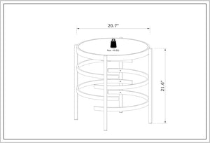 English Elm Modern Round Sintered Stone Top End Table Chrome Frame Living Room Accent W821114994