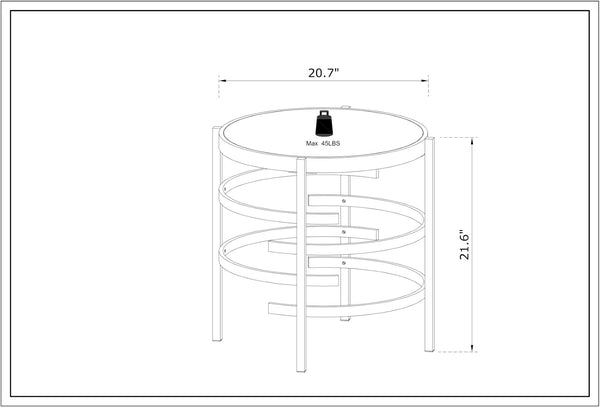 English Elm Modern Round Sintered Stone Top End Table Chrome Frame Living Room Accent W821114994