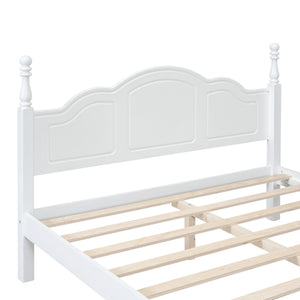 English Elm 3-Pieces Queen Wood Platform Bed Set with 2 Nightstands, Slat Support, Space-Saving Storage White 23.03 L x 21.73 W x 8.27 H HL000058AAK