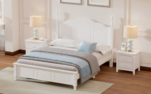 English Elm Full Full Size Wood Platform Bed with Retro Headboard, Solid Slat Support, Easy Assembly, Durable Finish White 60.51 L x 21.73 W x 6.73 H WF308186AAK