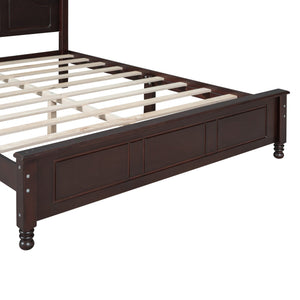English Elm 3-Pieces Queen Wood Platform Bed Set with 2 Nightstands, Slat Support, Space-Saving Storage Walnut 23.03 L x 21.73 W x 8.27 H HL000058AAD