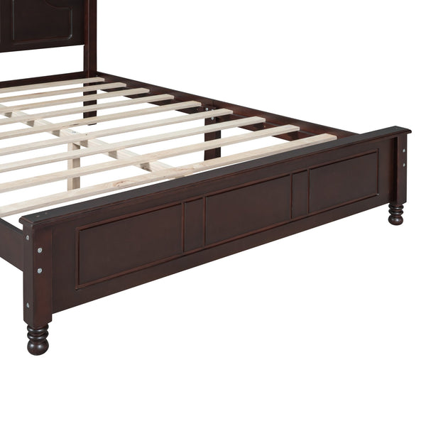English Elm 3-Pieces Queen Wood Platform Bed Set with 2 Nightstands, Slat Support, Space-Saving Storage Walnut 23.03 L x 21.73 W x 8.27 H HL000058AAD