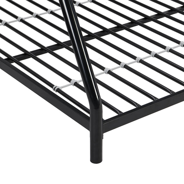 English Elm Metal Bunk Bed Heavy Duty Steel Frame Matte Black Finish for Kids or Guest Rooms W311110790