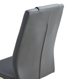 English Elm Modern cushioned dining chairs with gold metal arched legs, PU upholstery, high-density foam comfort set of 4 Gray W1151107097