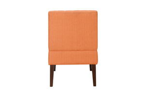 English Elm Stylish Armless Accent Chair with Plush Upholstery and Wooden Legs, Minimalist Living Room Seat for Relaxation and Style Orange 22 L x 10 W x 28.5 H B011126355