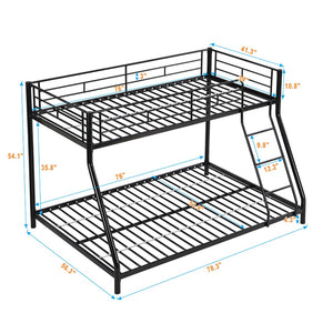 English Elm Metal Bunk Bed Heavy Duty Steel Frame Matte Black Finish for Kids or Guest Rooms W311110790