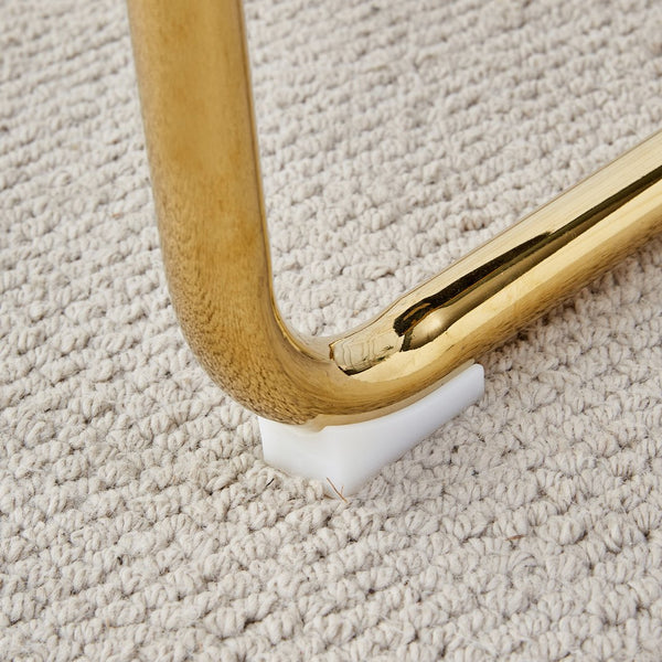 English Elm Modern cushioned dining chairs with gold metal arched legs, PU upholstery, high-density foam comfort set of 4 Black W1151107096