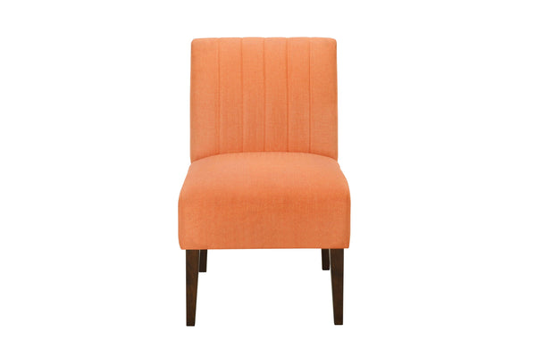 English Elm Stylish Armless Accent Chair with Plush Upholstery and Wooden Legs, Minimalist Living Room Seat for Relaxation and Style Orange 22 L x 10 W x 28.5 H B011126355