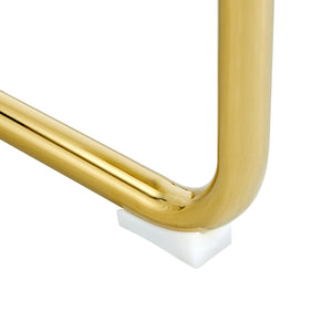 English Elm Modern cushioned dining chairs with gold arched metal legs, durable PU upholstery, comfy high-density foam seating for kitchen, office, and living spaces Black W1151110423