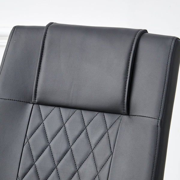 English Elm Modern cushioned dining chairs with gold metal arched legs, PU upholstery, high-density foam comfort set of 4 Black W1151107096