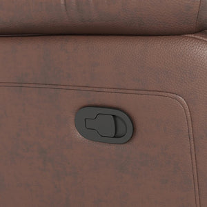 English Elm Genuine Leather Reclining Sofa Tufted Back Drop Table Cupholders Media Den W1896S00007