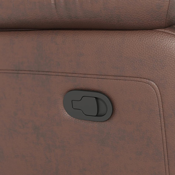 English Elm Genuine Leather Reclining Sofa Tufted Back Drop Table Cupholders Media Den W1896S00007