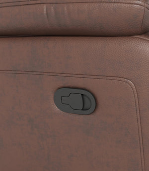 English Elm Genuine Leather Reclining Sofa Tufted Back Drop Table Cupholders Media Den W1896S00007