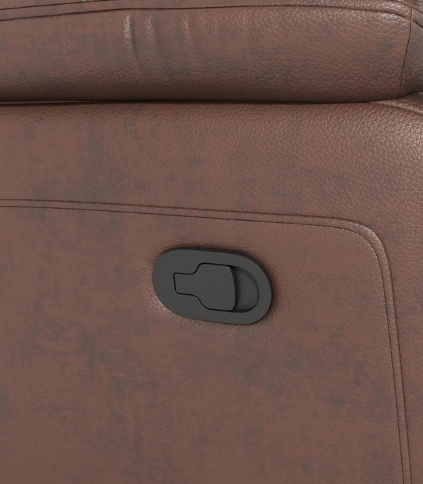 English Elm Genuine Leather Reclining Sofa Tufted Back Drop Table Cupholders Media Den W1896S00007