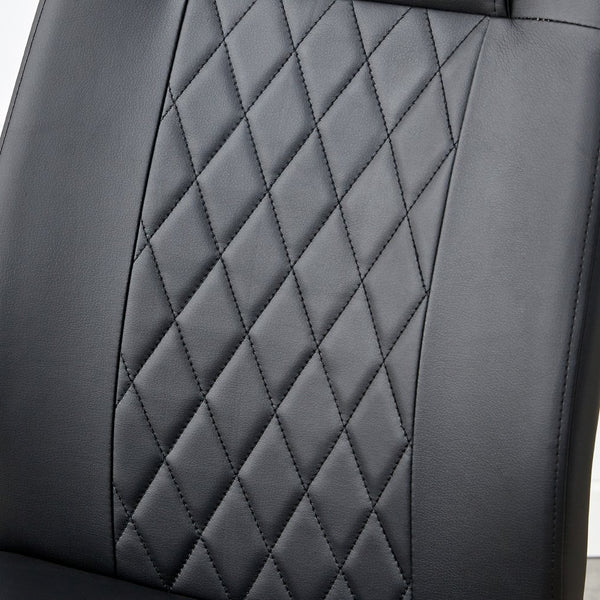 English Elm Modern cushioned dining chairs with gold metal arched legs, PU upholstery, high-density foam comfort set of 4 Black W1151107096