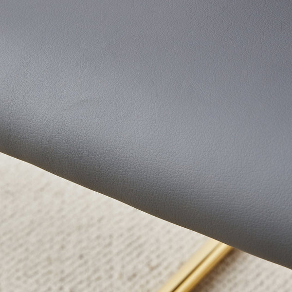 English Elm Modern cushioned dining chairs with gold metal arched legs, PU upholstery, high-density foam comfort set of 4 Gray W1151107097