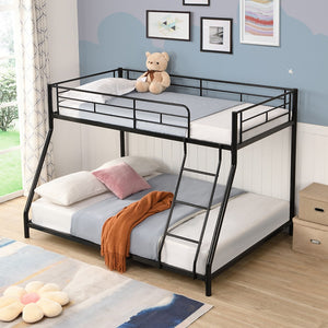 English Elm Metal Bunk Bed Heavy Duty Steel Frame Matte Black Finish for Kids or Guest Rooms W311110790