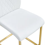 English Elm Modern Dining Chairs, Dining Room Chairs, and Golden Leg Cushioned Chairs Made Of Artificial Leather, Suitable For Kitchens, Living Rooms, Bedrooms, and Offices. Set Of 6 Pieces (White+Pu )C-001