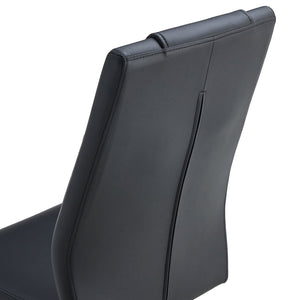 English Elm Modern cushioned dining chairs with gold arched metal legs, durable PU upholstery, comfy high-density foam seating for kitchen, office, and living spaces Black W1151110423