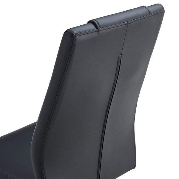 English Elm Modern cushioned dining chairs with gold arched metal legs, durable PU upholstery, comfy high-density foam seating for kitchen, office, and living spaces Black W1151110423