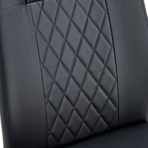 English Elm Modern cushioned dining chairs with gold arched metal legs, durable PU upholstery, comfy high-density foam seating for kitchen, office, and living spaces Black W1151110423