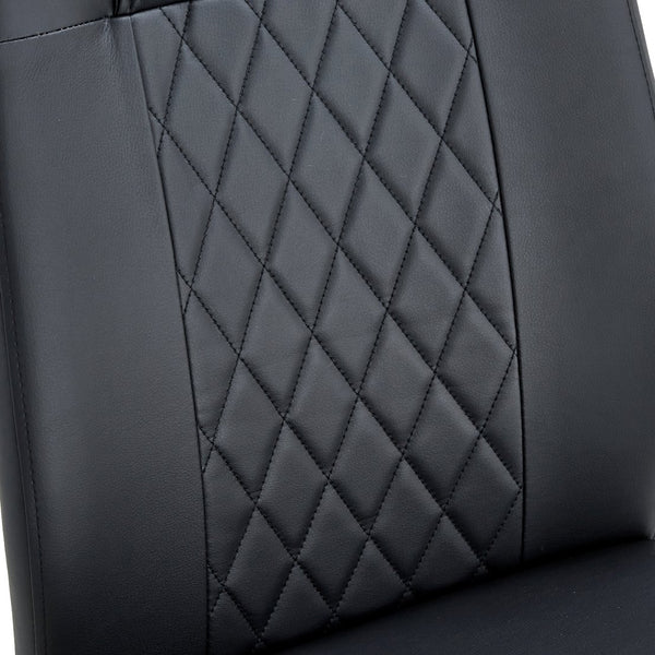 English Elm Modern cushioned dining chairs with gold arched metal legs, durable PU upholstery, comfy high-density foam seating for kitchen, office, and living spaces Black W1151110423