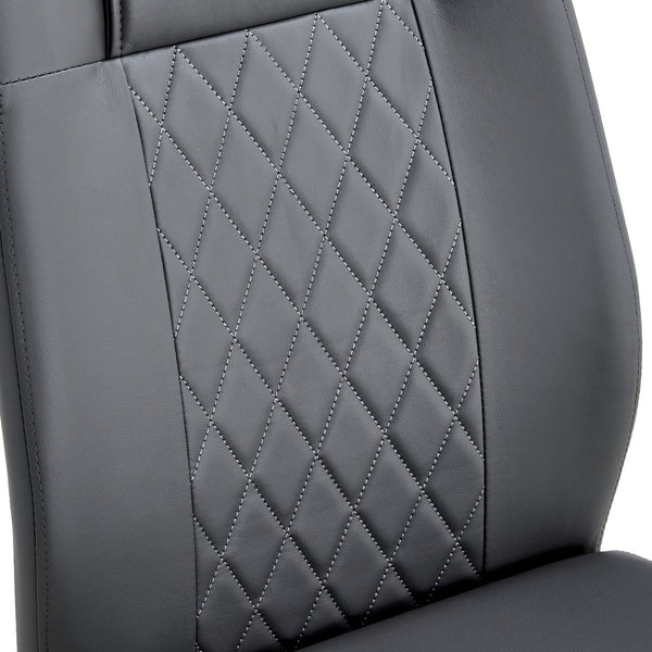 English Elm Modern cushioned dining chairs with gold metal arched legs, PU upholstery, high-density foam comfort set of 4 Gray W1151107097