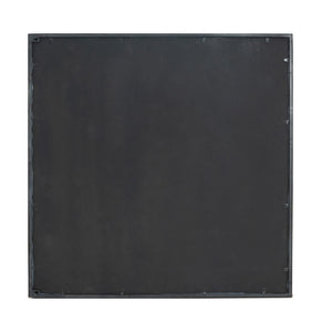 English Elm 36x36" Antiqued Glass Panel Square Wall Mirror with Resin Floral Iron Frame W2078126444