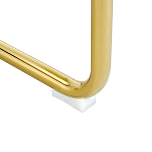 English Elm Modern cushioned dining chairs with gold metal arched legs, PU upholstery, high-density foam comfort set of 4 White W1151107095