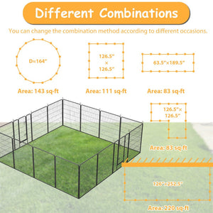 English Elm Dog Exercise Pen 16 Panel Wrought Iron Yard Enclosure 40 Inch Portable Outdoor Fence W1422112801