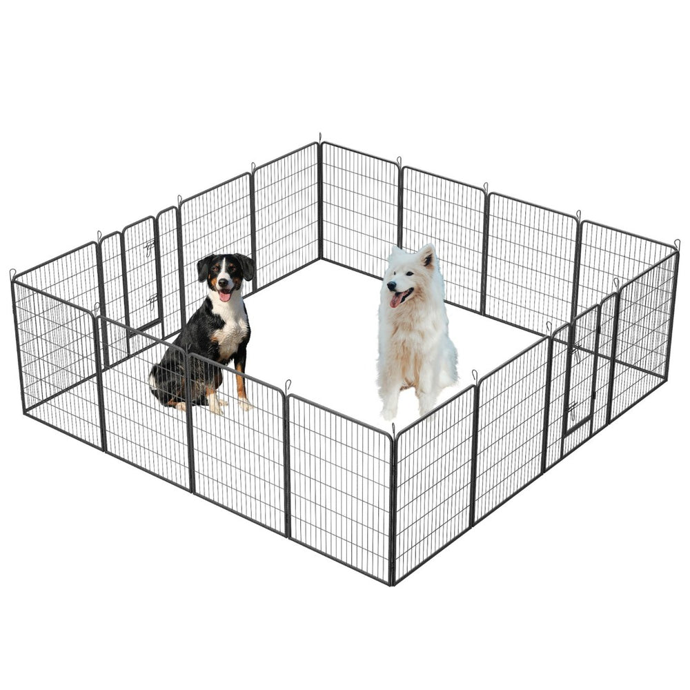 English Elm Dog Exercise Pen 16 Panel Wrought Iron Yard Enclosure 40 Inch Portable Outdoor Fence W1422112801