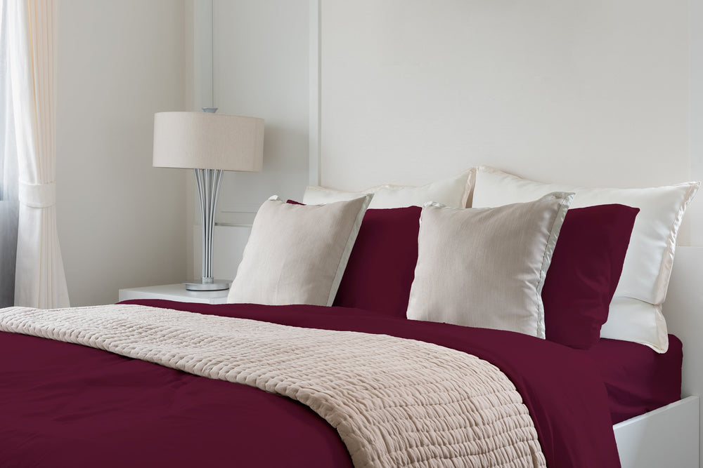 English Elm Luxurious Viscose Bamboo Pillowcase Set - King Size, Oeko-Tex Certified, Silky Merlot Comfort Duo B046126584