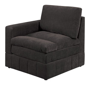 English Elm 1pc LAF/RAF One Arm Chair Modular Sectional Piece Plush Triple-Tier Pillow-Top Suede Mink Comfort B011126612