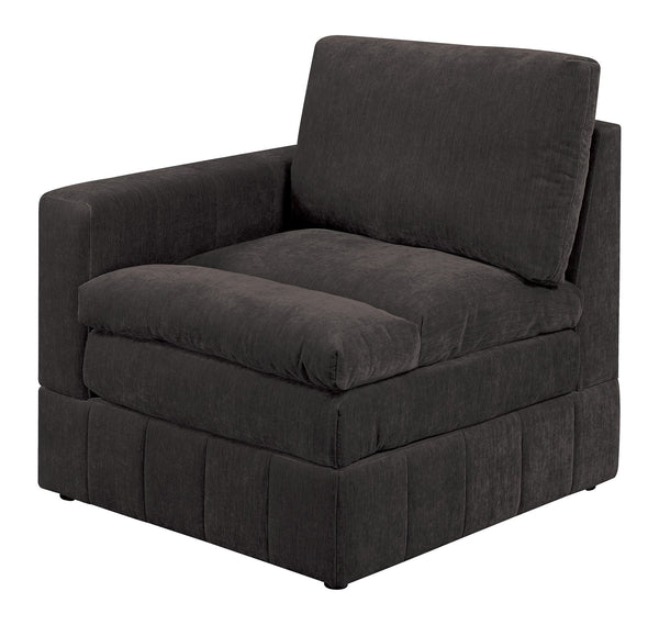 English Elm 1pc LAF/RAF One Arm Chair Modular Sectional Piece Plush Triple-Tier Pillow-Top Suede Mink Comfort B011126612