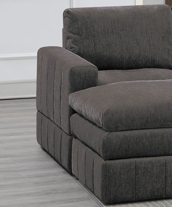 English Elm 1pc LAF/RAF One Arm Chair Modular Sectional Piece Plush Triple-Tier Pillow-Top Suede Mink Comfort B011126612