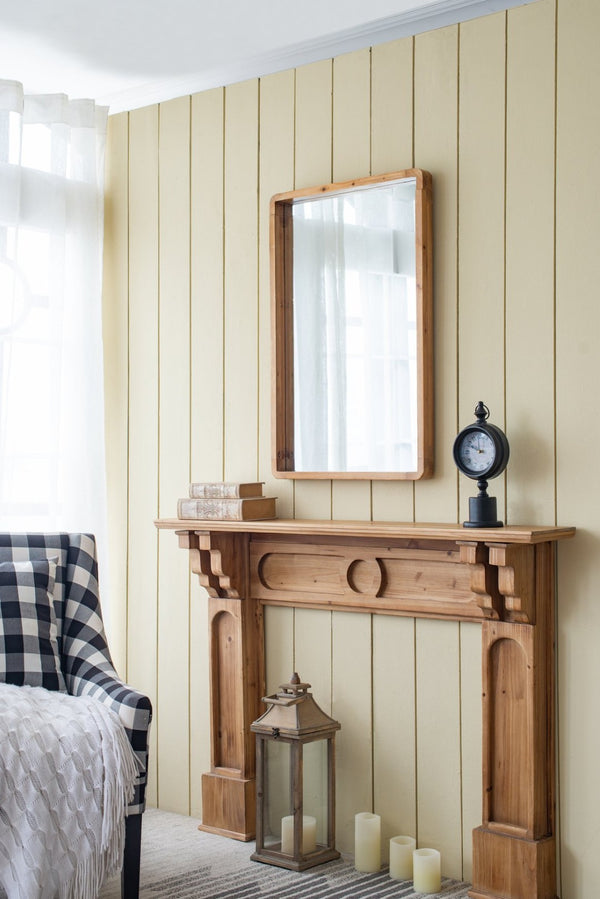 English Elm 24" Oval Fir Wood Framed Wall Mirror Rustic Farmhouse Accent for Entryway or Bath W2078126449