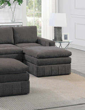 English Elm Contemporary 5-Piece Modular Sectional Set – Stylish Mink Fabric, Versatile Configurations & Comfort B011S00464