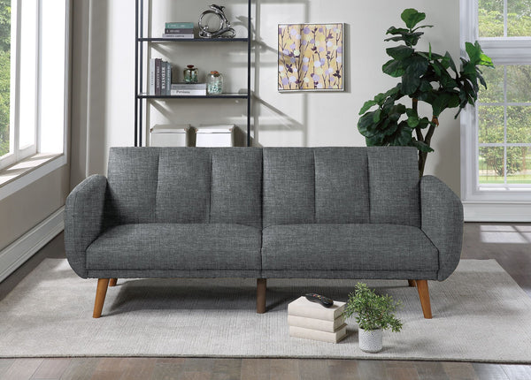 English Elm ADJUSTABLE Sofa 81" Gray Fabric Convertible Futon with Wood Frame, 81" x 33" x 31" Versatile Comfort B089127421
