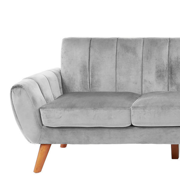 English Elm SECTIONAL Plush 2PC Velvet Sofa in Light Gray — 111"W x 85"D x 33"H, Wood Frame, Modern Comfort Appeal B089S00165