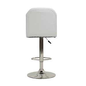 English Elm BAR posh hotel-style bar stool with faux leather upholstery, supportive backrest and footrest for entertaining flair White 26 L x 18 W x 17 H B089127395