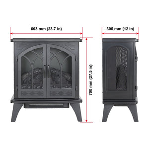 English Elm 24 Inch Infrared Quartz Stove Heater with 3d Flame Effect and Remote Control W1769112701