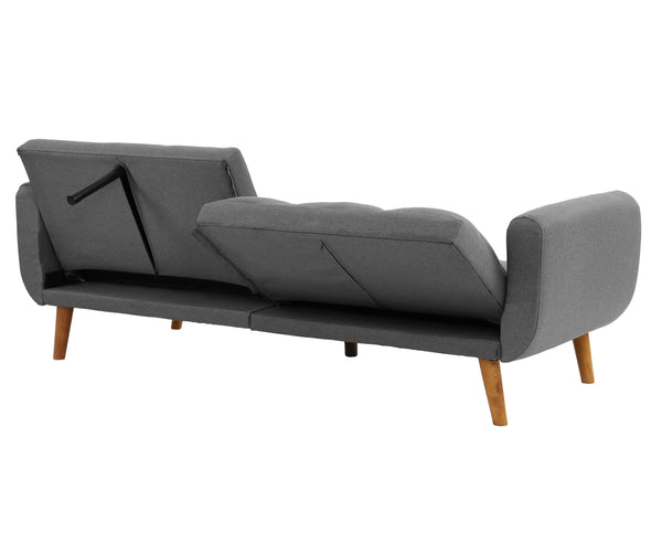 English Elm ADJUSTABLE Sofa 81" Gray Fabric Convertible Futon with Wood Frame, 81" x 33" x 31" Versatile Comfort B089127421