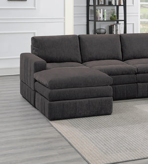 English Elm Contemporary 6-Piece Modular Sectional Set - Plush Comfort With Versatile Layouts In Mink/Granite B011S00461
