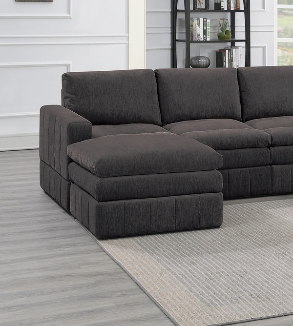 English Elm Contemporary 6-Piece Modular Sectional Set - Plush Comfort With Versatile Layouts In Mink/Granite B011S00461