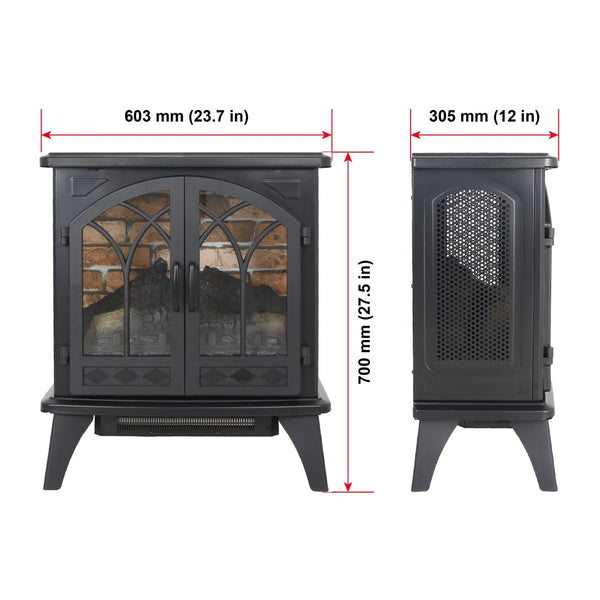 English Elm 24 Inch Infrared Quartz Stove Heater with 3d Flame Effect and Remote Control W1769112700